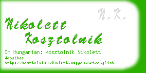 nikolett kosztolnik business card